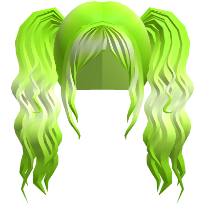 Cute Scene Gyaru Pigtails Long Wavy Cyan Green