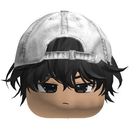 Messy Boy Hair W/ White Emo Cap Roblox item
