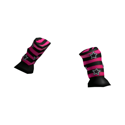 🖤 y2k scene stars arm warmers pink stripes thumbnail