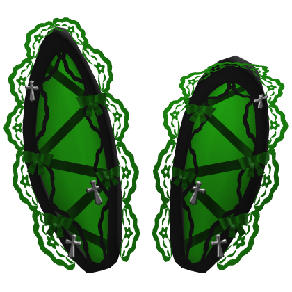 🎀 Gothic Cross Lace Bunny Ears Bows Black Green