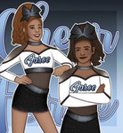 Dolphin cheerleading group