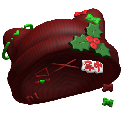 Cute Christmas Cat Beanie w/ Hairclips