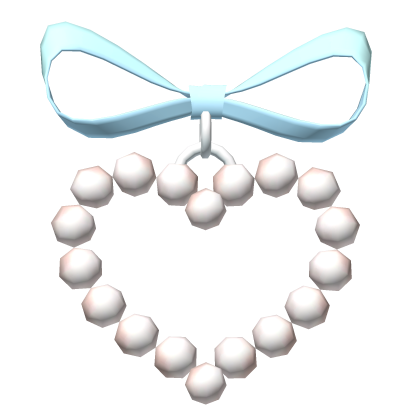 Hair Clip Heart Pearls Blue Bows Pearl Clips Bow Roblox item