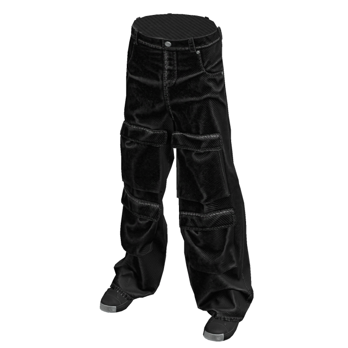 Vintage Baggy Cargo Jeans (Black)