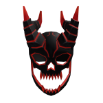 Red Horned Demon Skull