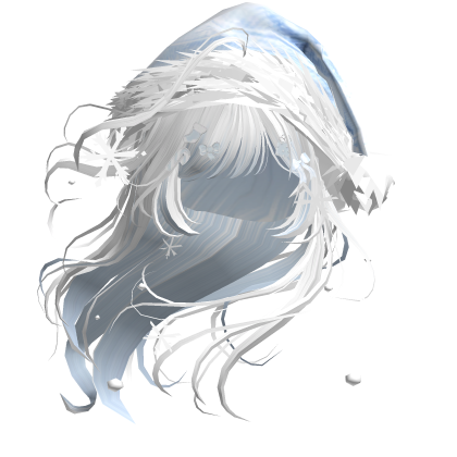 Lush Windy Hair w/Santa Hat (White)
