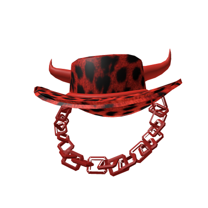 [CODE: RT3] Light Red Y2K Leopard Hat [PBR] Roblox item