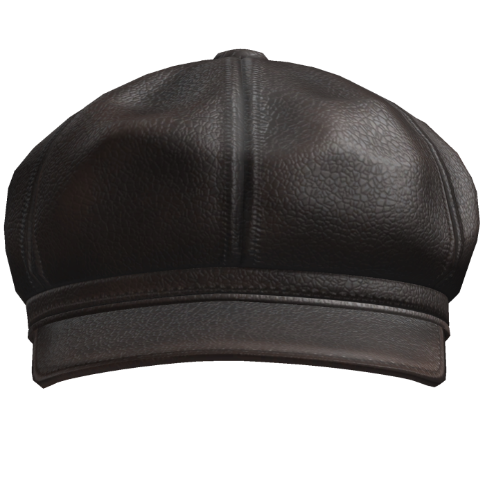 Brown Leather Beret Cap