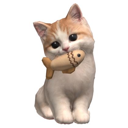 Cute Cat w/ a Fish Toy