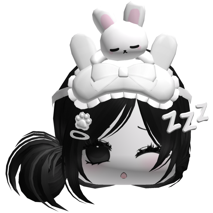 Kawaii Moe Sleepy Cute Bunny Anime Hair Black