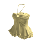 Ruffle Halter Peplum Crop Top (Yellow)