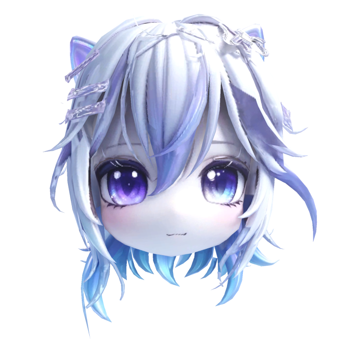 anime chibi girl head with cat ear Future Blue