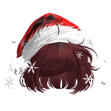 Christmas Cute Hair w/Santa Hat (Cherry Red) Roblox item