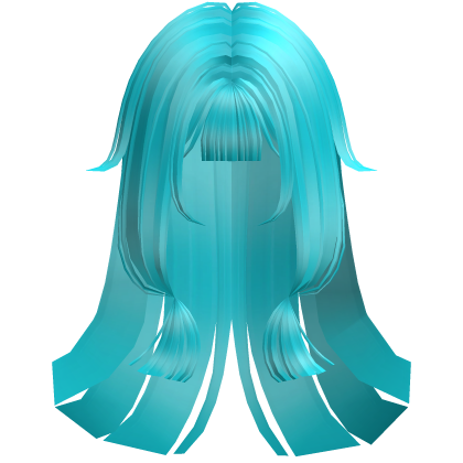 Soft Anime Straight Hime Hair (Ocean Blue)