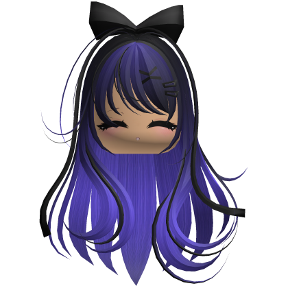 Beautiful Girl with Long Hair, Cute Bow & Lashes