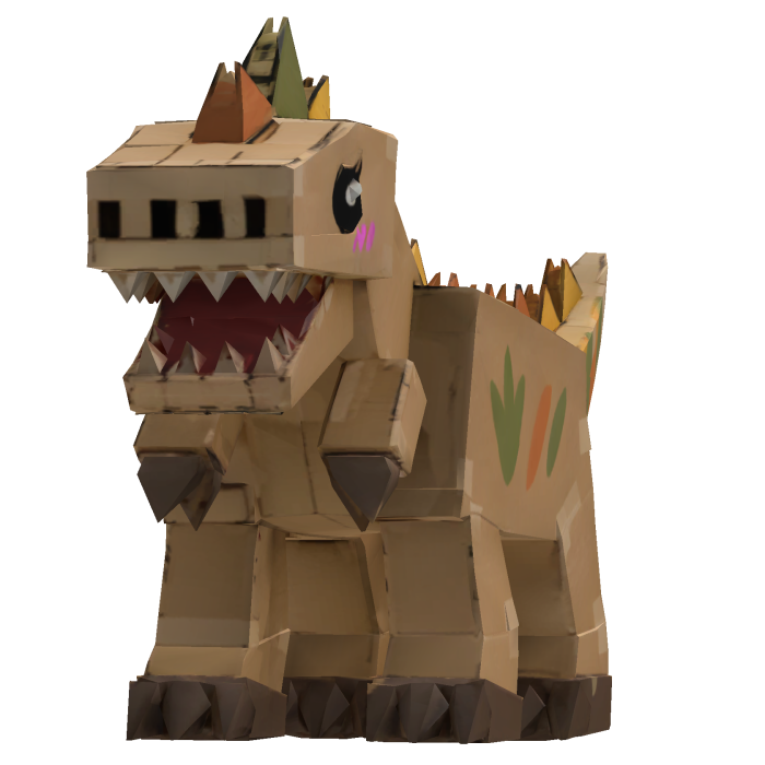 Riding a Cardboard Dino