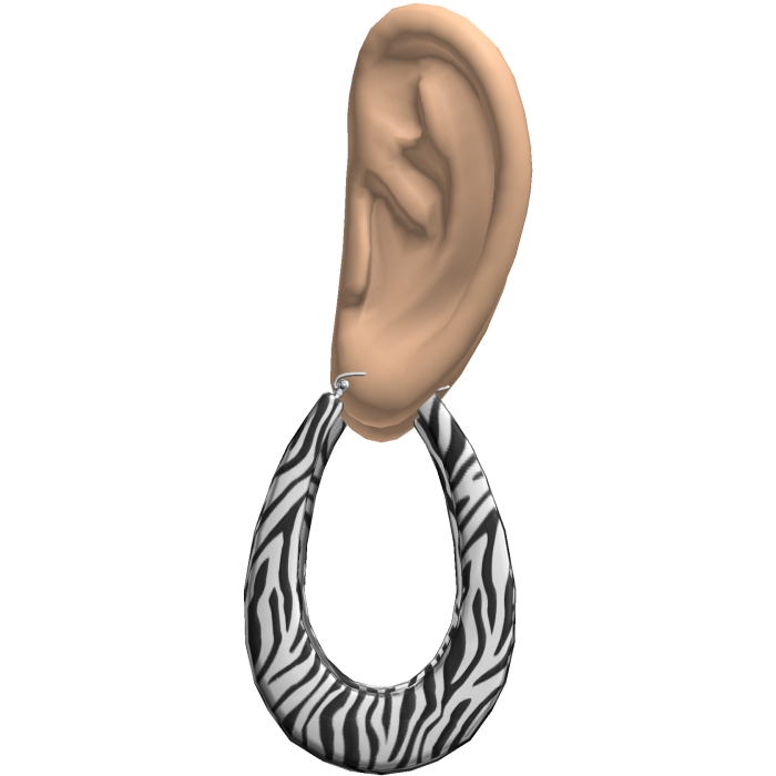 Zebra 2000s Teardrop Earrings Ears