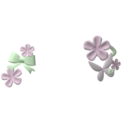. ‿ ♡ tinker bell green flower fairy clips !