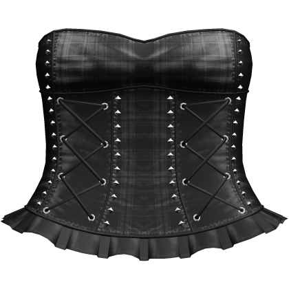 Gothic Plaid Studded Dress in Black Roblox item