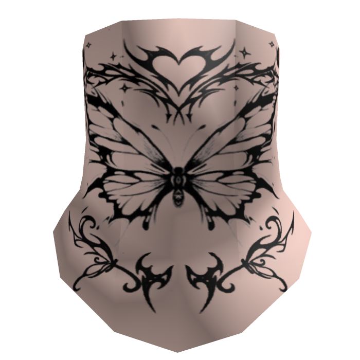 Cuello con Tatuajes Mariposa Piel