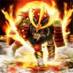 Fire samurai wolves