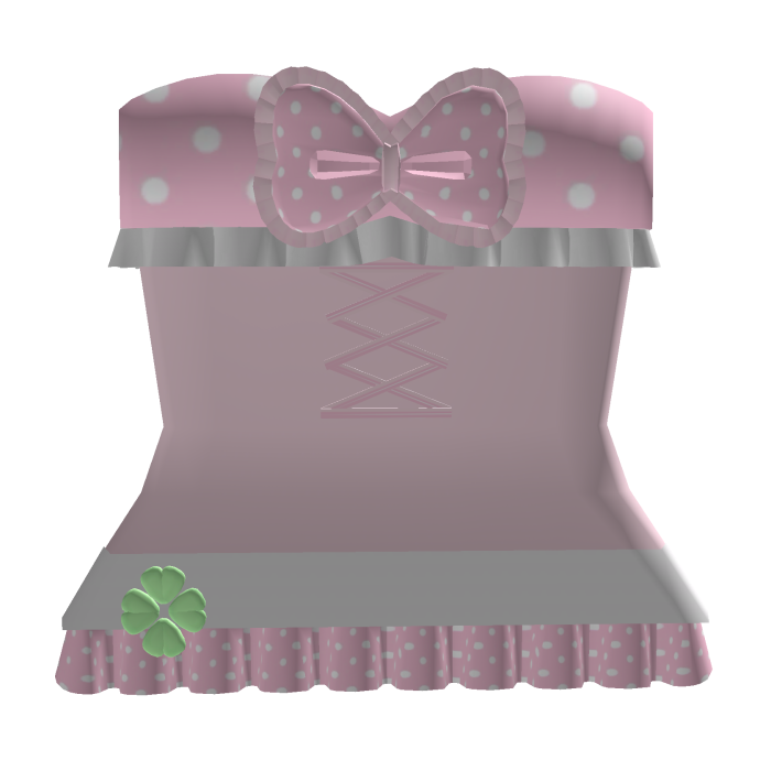 kawaii pink polka dot clover dress