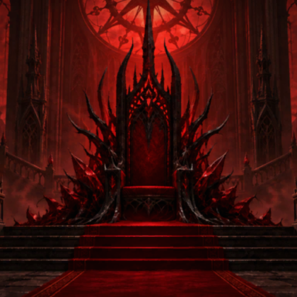 Goth Red Throne Dark Evil Demon Castle Background