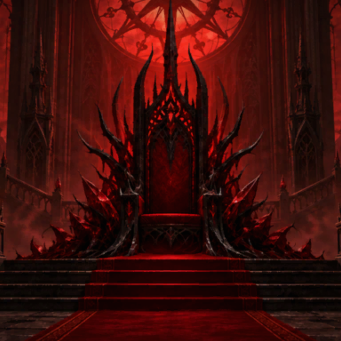 Goth Red Throne Dark Evil Demon Castle Background