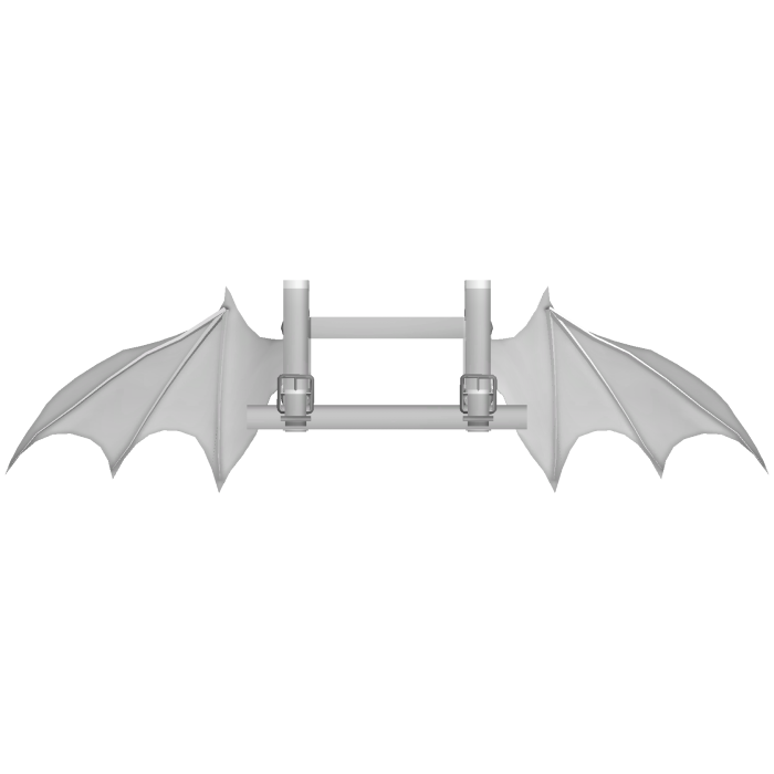 cute emo gothic bat wing harness in white 1.0
