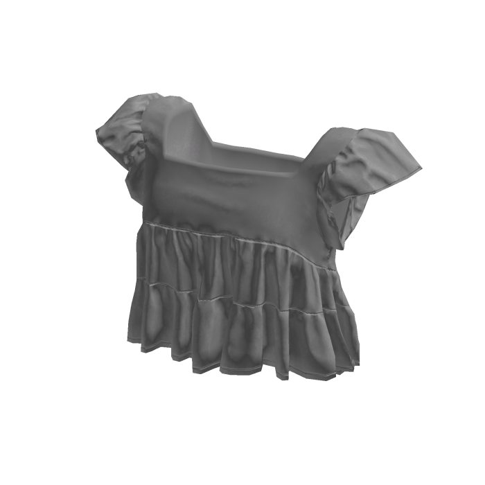💜 Cottagecore Square Neck Crop Top_Gray