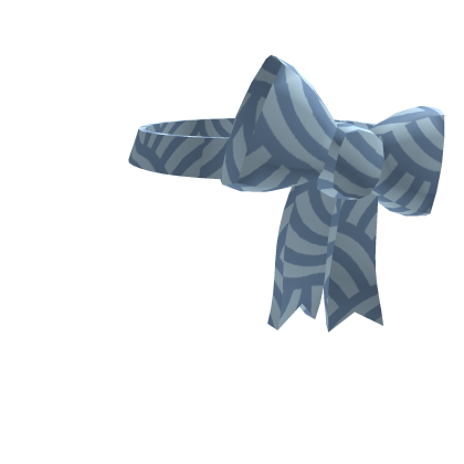 Blue Oriental Waves Headband w/ Bow