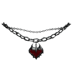 ♡ : gothic red heart chain necklace