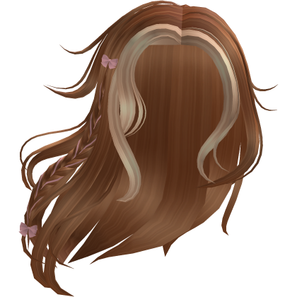 Flowing Hair in the Wind with Braid & Bows Ginger Roblox item
