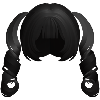 black kawaii moe fluffy heart curls Roblox item