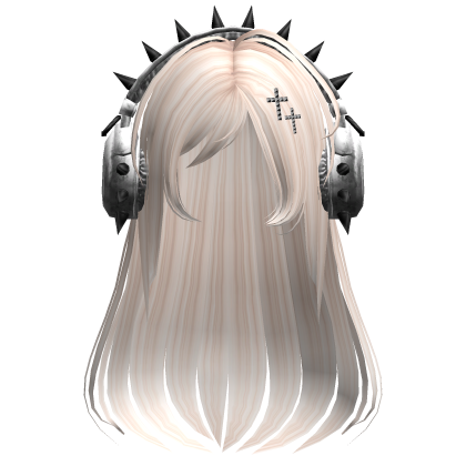 Punk Straight Hair W/ Headphones Beige V2