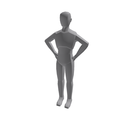 Rthro hand on both hips