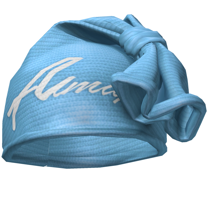 Light Blue & White Knotted Wrap Cap Beanie