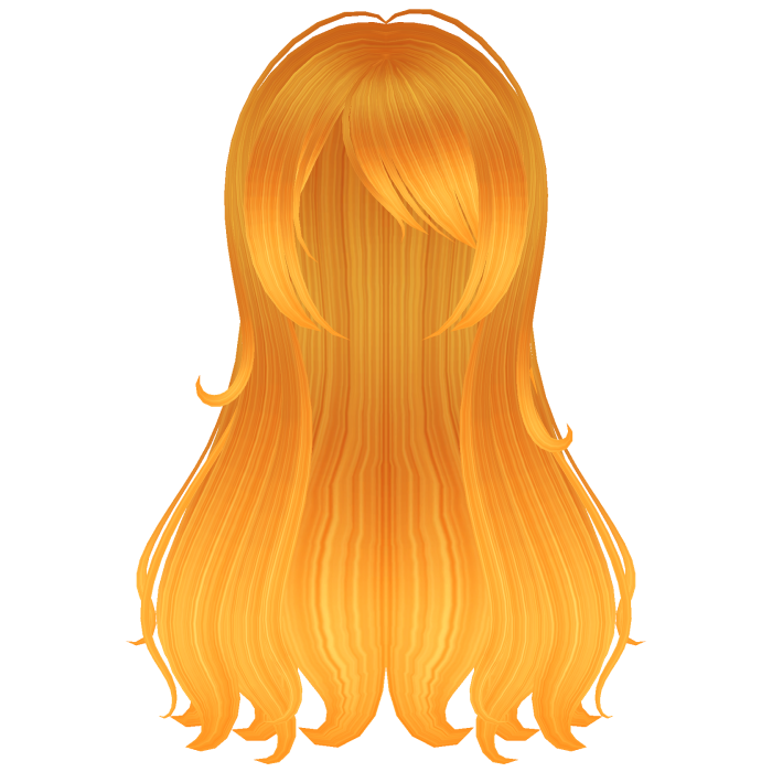 frutiger aero orange wispy long flowy hair (NEON)