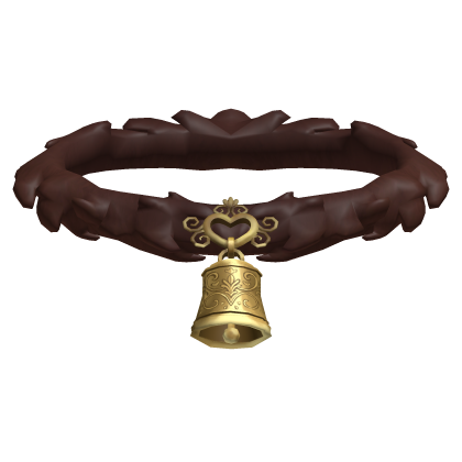 Cow Choker Neck Fur with stylized Bell | Brown Roblox item