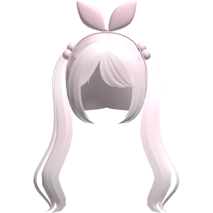 pastel pink cute pigtails w bunny ears hair bow