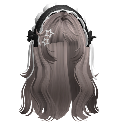 Emo Goth Girl Hair w/ Headband (Ash) Roblox item