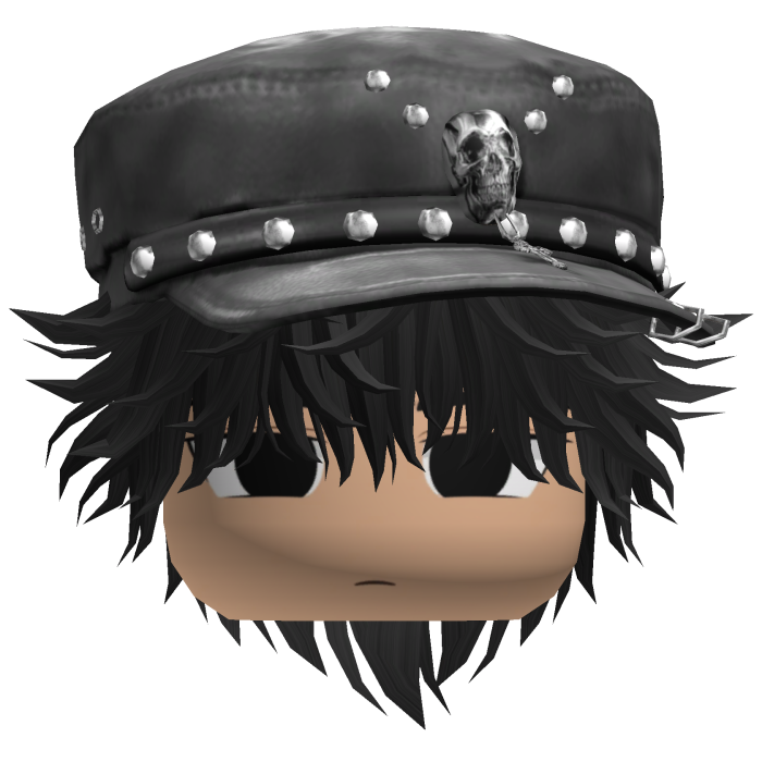 Fluffy Emo Black Beret Y2K Boy Hair (Black)