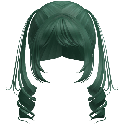 Cute Swirly Half-Up Pigtails (Green)