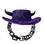 [CODE: VC2] Dark Purple Leopard Outlaw Hat