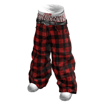 Christmas Plaid Saggy Skull Boxer Jeans