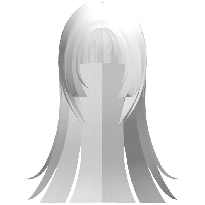 white cute hime straight cut long hair