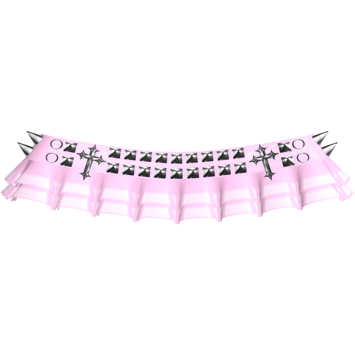 emo studded spikey cross skirt in pink