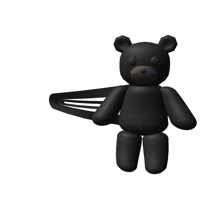 Black Kawaii Teddy Clip ♡