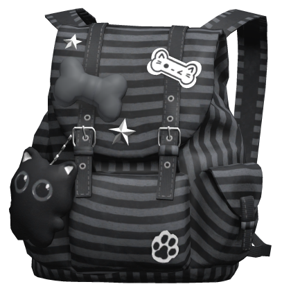 Black Cute Bone Y2k Backpack