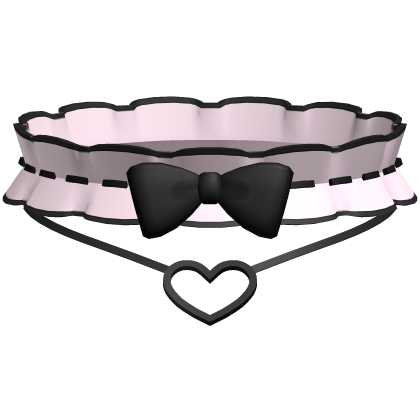 🤍 pretty ruffle choker necklace pink & black thumbnail